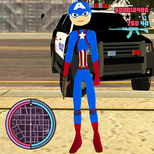 Captain Stickman Rope Hero Newyork Gangster Crime