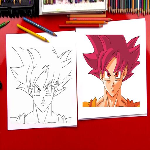 Como Desenhar Goku God ( Deus) - How To Draw Goku God ( Passo a