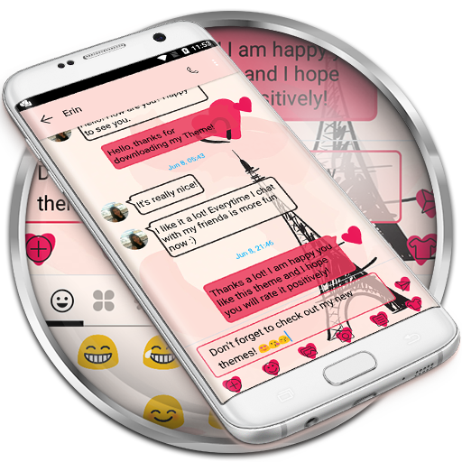 SMS Messages Paris Pink Theme