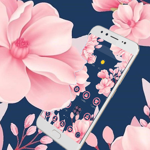 Ocean Pink Flowers Theme