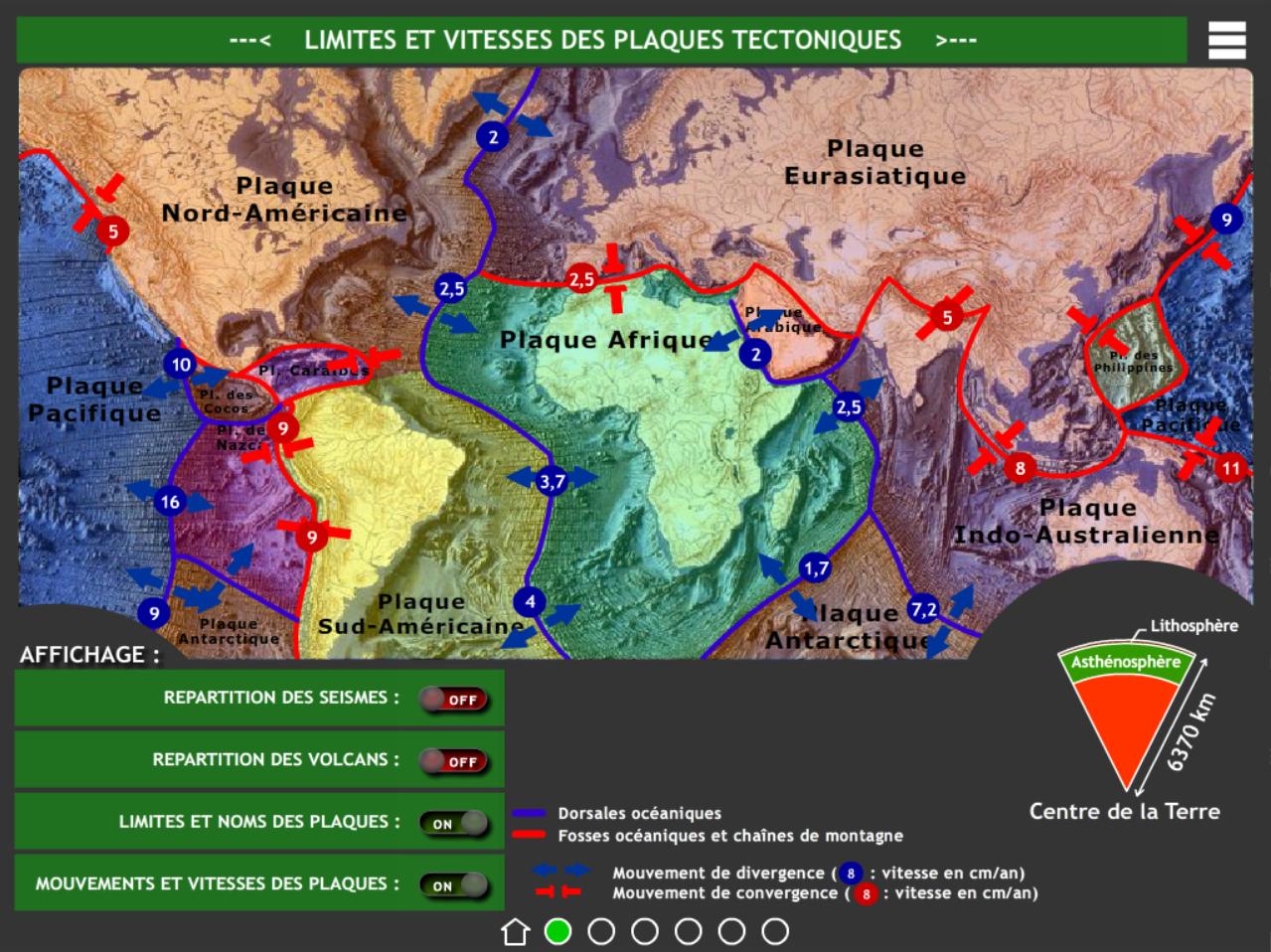 animation du mouvement des plaques tectoniques