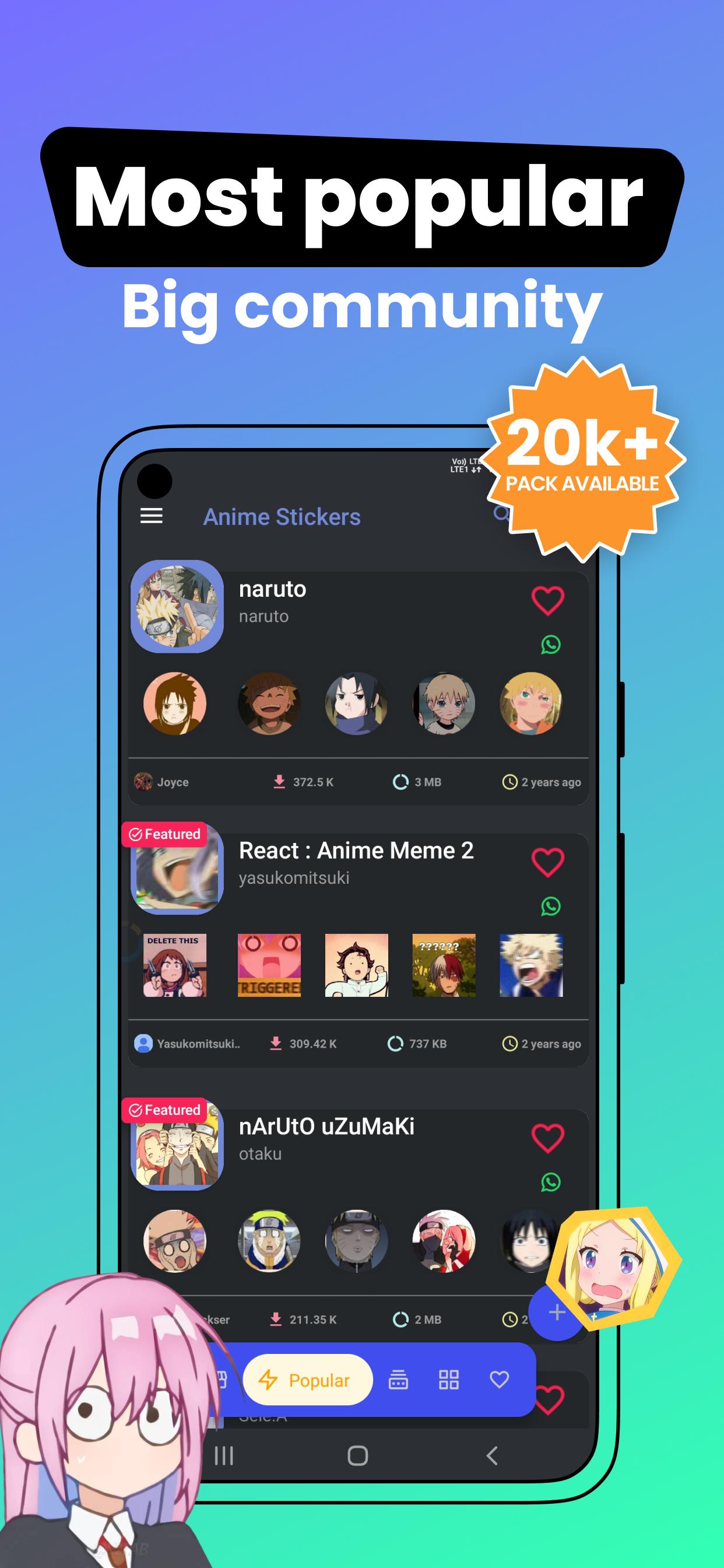 Скачать +999K Anime Stickers WASticker на ПК | Официальный представитель  GameLoop