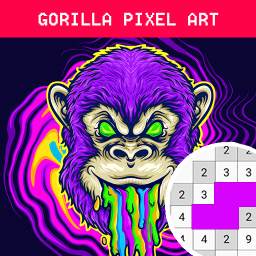 Gorilla Pixel Coloring Art