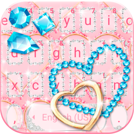 Girly Pink Heart Keyboard Them