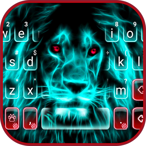 Wild Neon Lion Klavye Teması