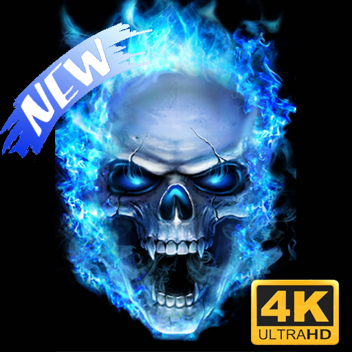 Blue Flaming Skull Live Wallpaper 4K | HD