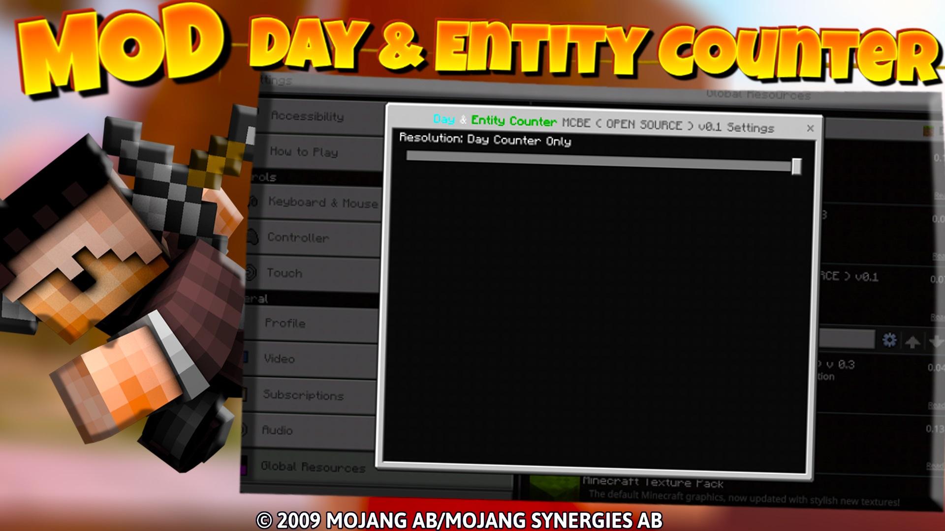 Download Day & Entity Counter MCPE Mod android on PC