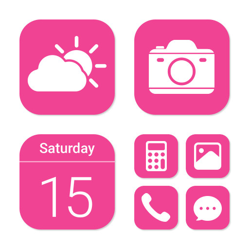 Wow Fuscia White - Icon Pack