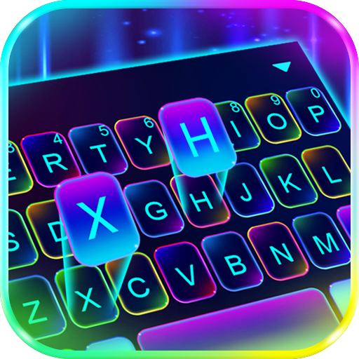 Tema Keyboard Sparkling Neon 3