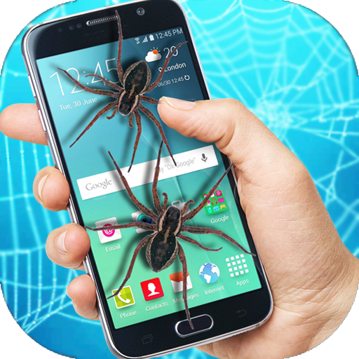 Real Spider crawl in phone screen scary Joke