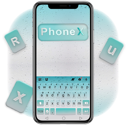 Cyan Phone X Keyboard Theme