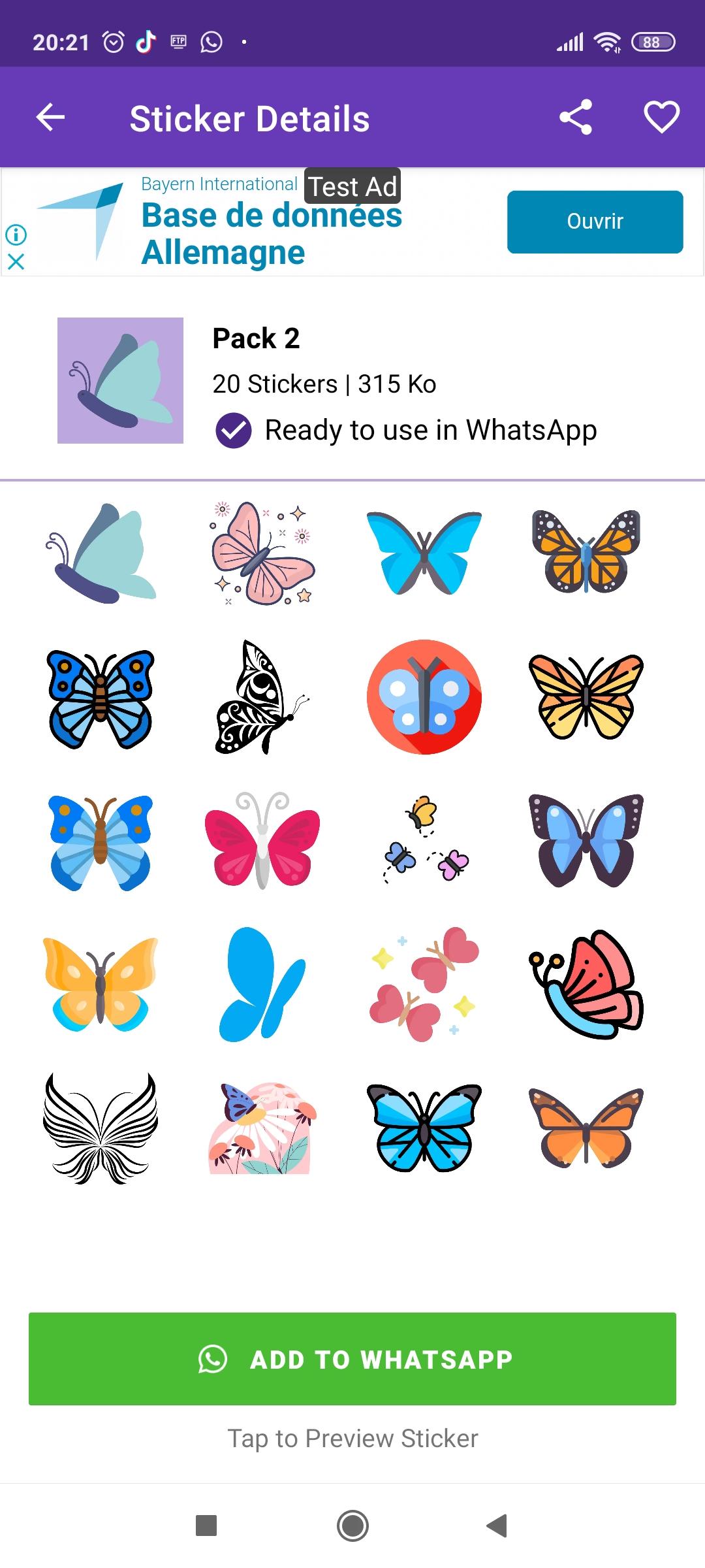 Download butterfly Stickers android on PC