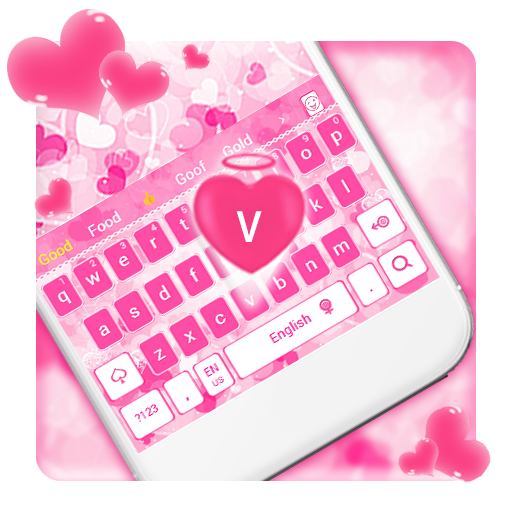 Pink Love Heart Keyboard