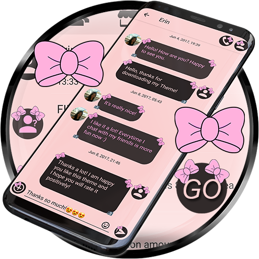 Tema SMS Laços Rosa mensagens