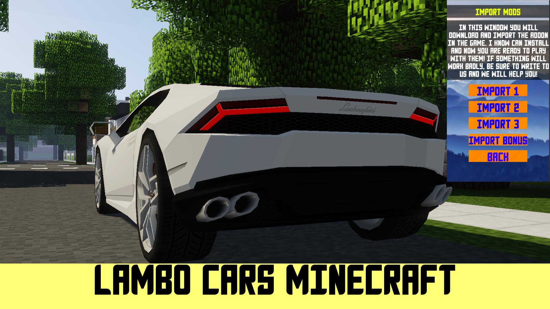 Download Lambo Car Mod for Minecraft PE android on PC