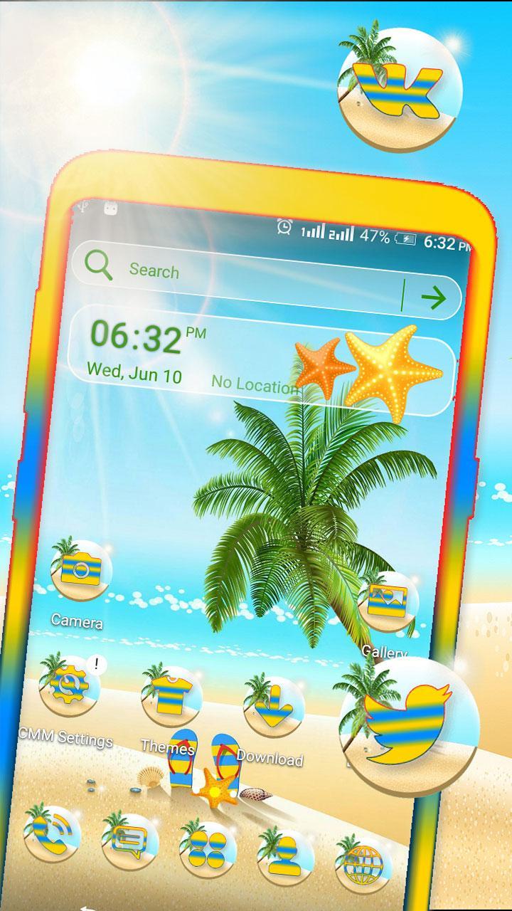 Download Summer Beach Launcher Theme android on PC