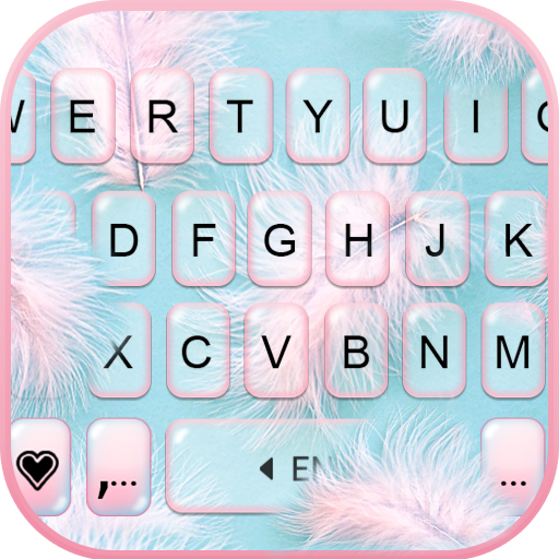 Soft Pink Feathers Keyboard Ba