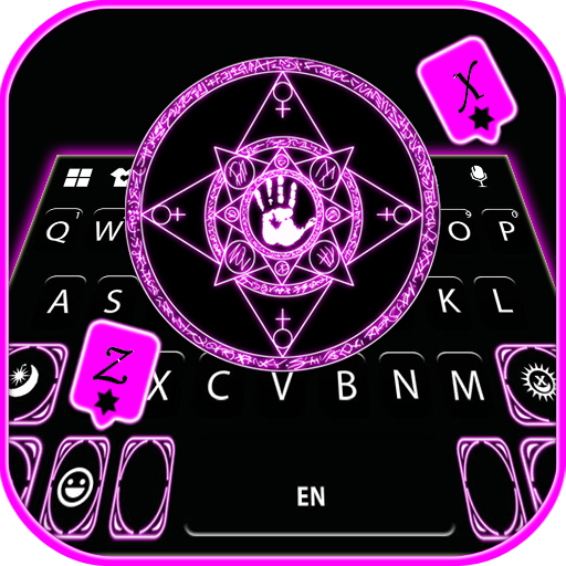 Neon Magic Star Keyboard Backg