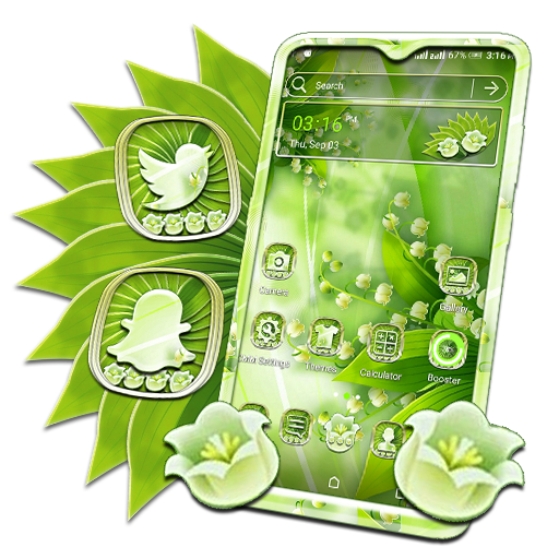 Green Floral Launcher Theme