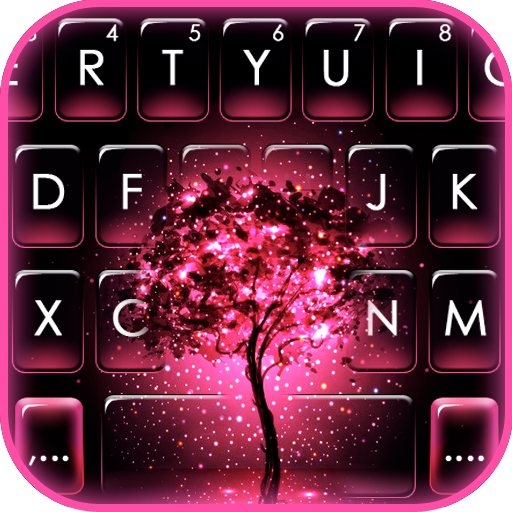 Neon Pink Galaxy कीबोर्ड