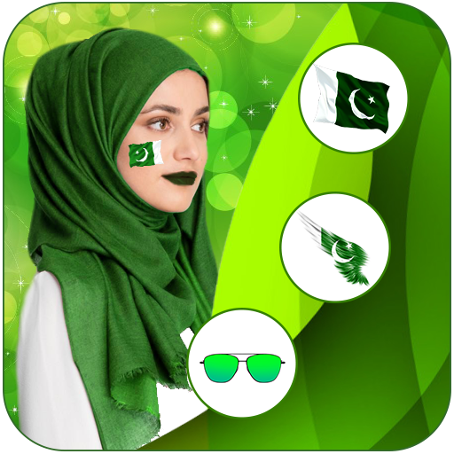 Pakistan flag Face Photo Edito