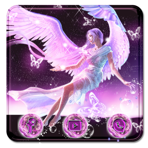 beautiful angel theme purple wallpaper