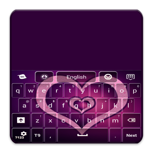 GO Keyboard Purple Hearts