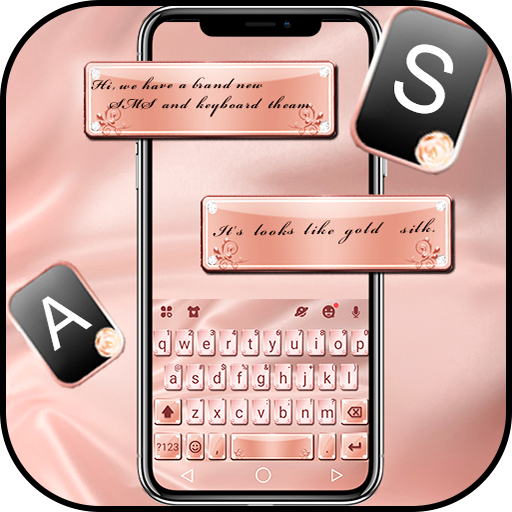 Rose Gold Silk Keyboard Theme