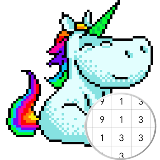 Unicorn Art Pixel - Color By N