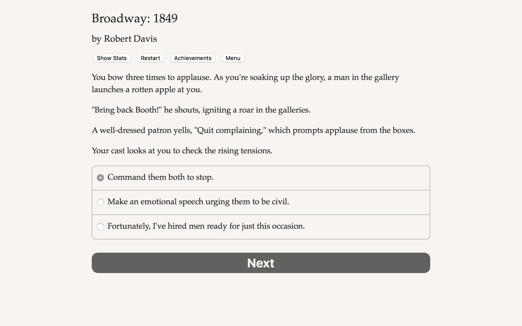 Download Broadway 1849 Demo Free and Play on PC