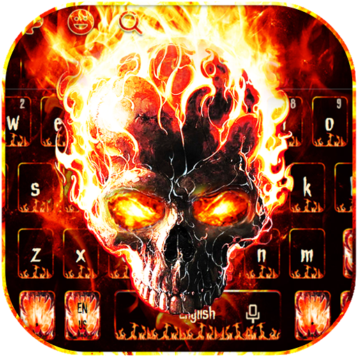 Horror Flame skull Keyboard Theme