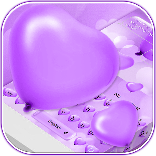 Purple Love Balloon Keyboard Theme