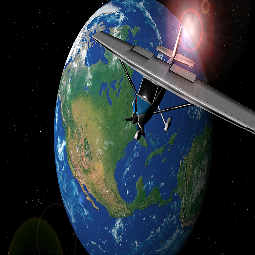 3D Earth Airplane Flying