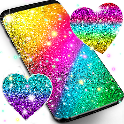 Multi color glitter wallpaper