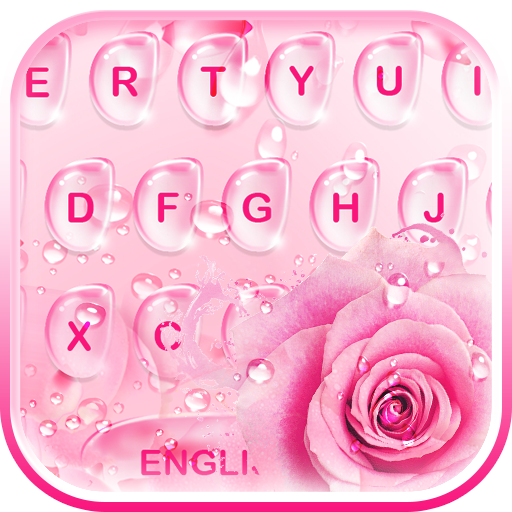 Rose Water Drops Keyboard Theme