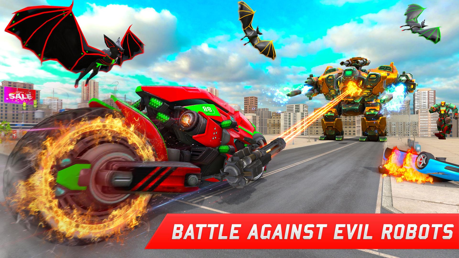 Download Flying Bat Bike Robot Games android on PC