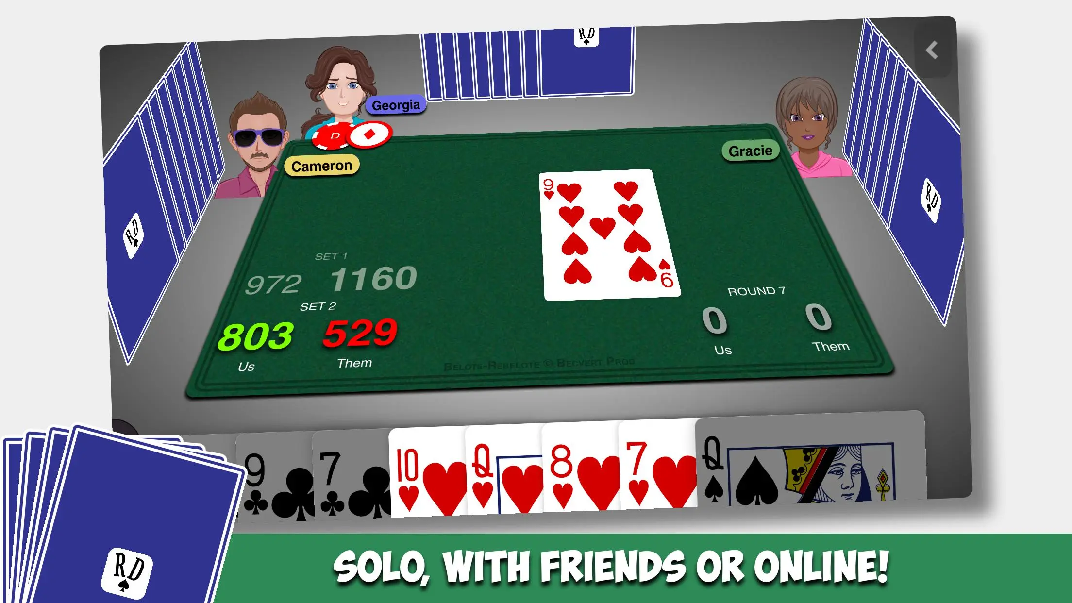 Belote Online for Free - Card Games