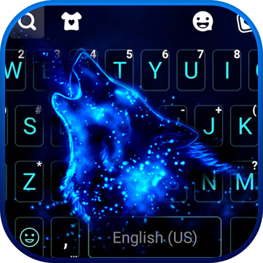 Tema Keyboard Neon Wolf 2