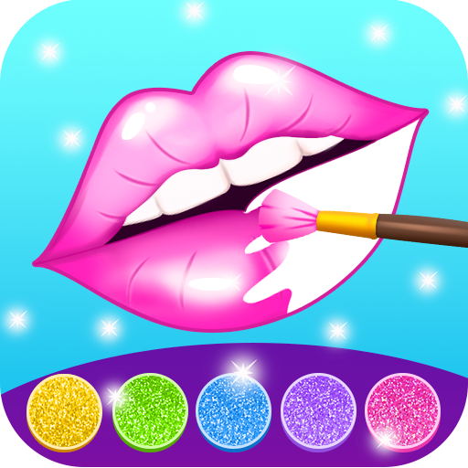 Glitter lips coloring game