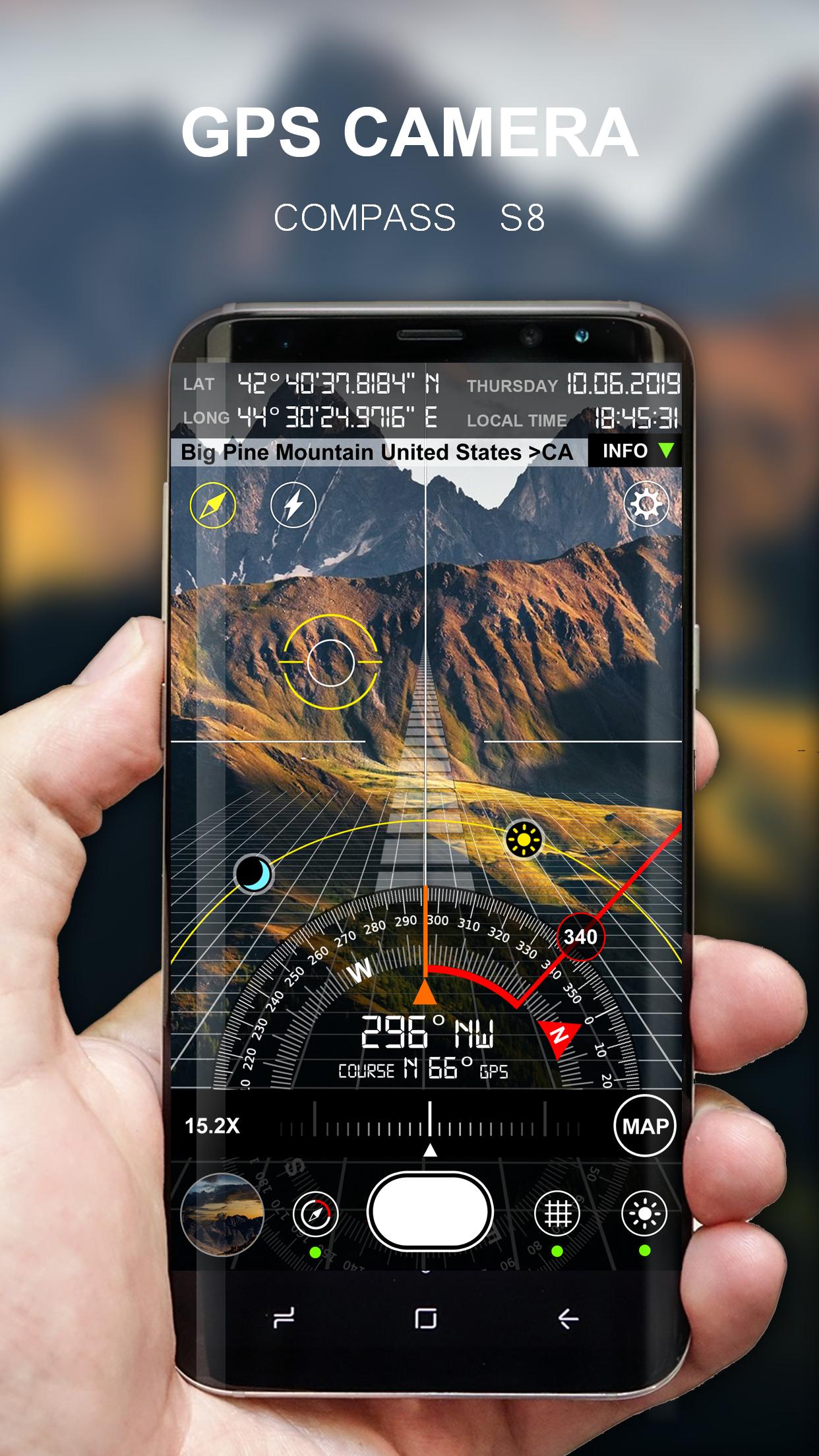 Download Compass S8 (GPS Camera) android on PC