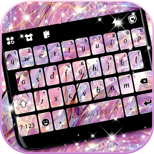 Shiny Pink Diamond Keyboard Ba