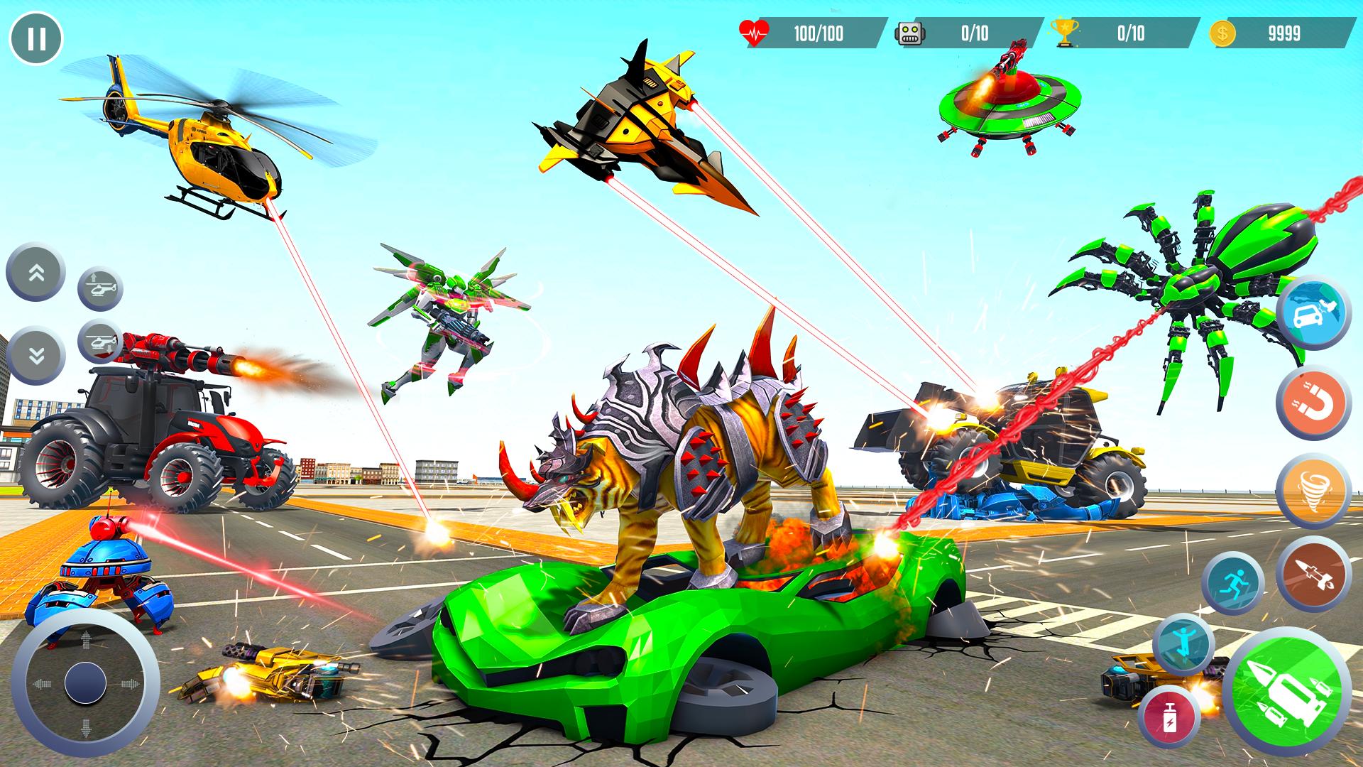 Download Flying Tiger Robot Car Games android on PC