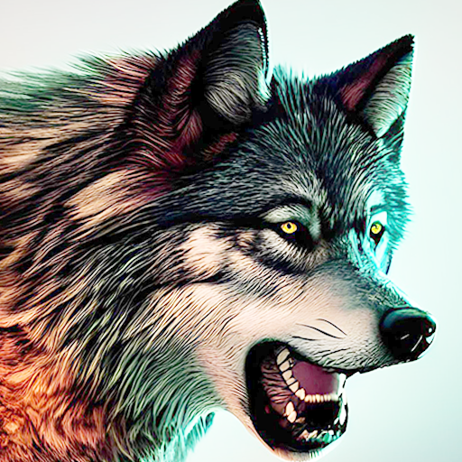 serigala memburu pe hutan liar