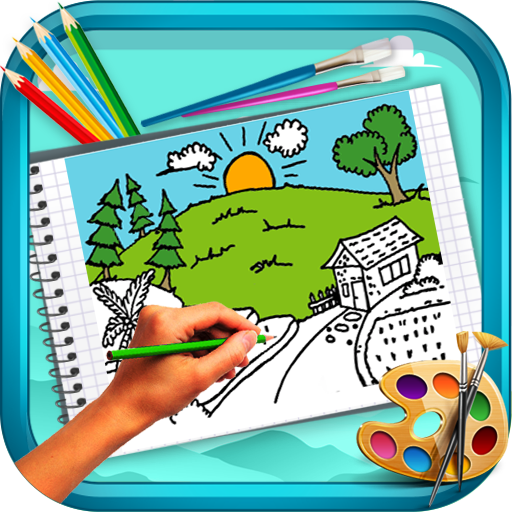 Scenery Coloring Book