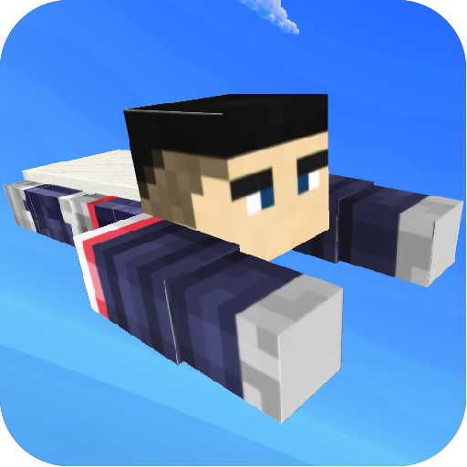 Flying Superhero: Blocky World