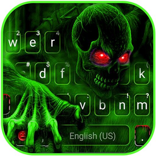 Green Zombie Skull 3 Keyboard 