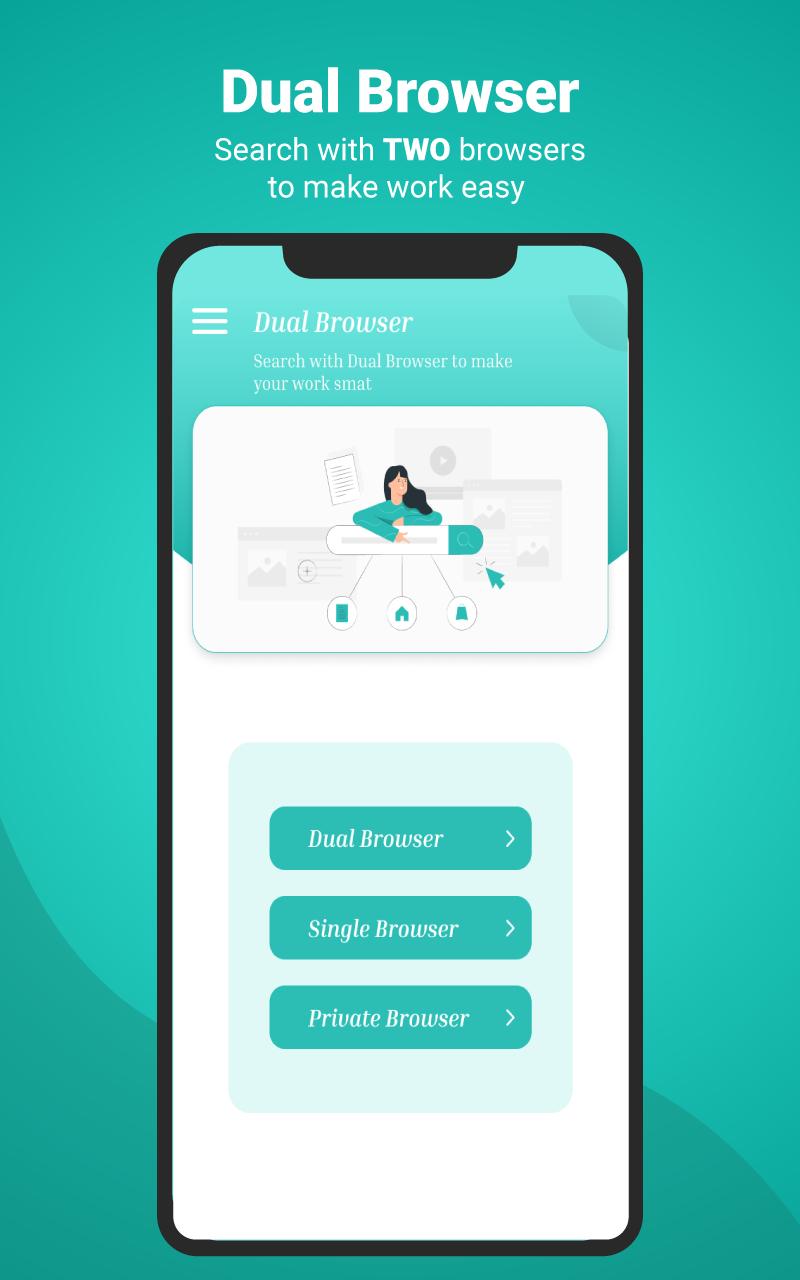 Download Dual Browser Split Screen: App android on PC