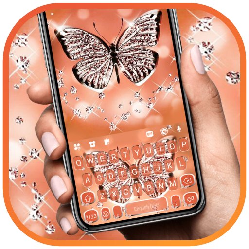 Diamond Butterfly Keyboard Bac