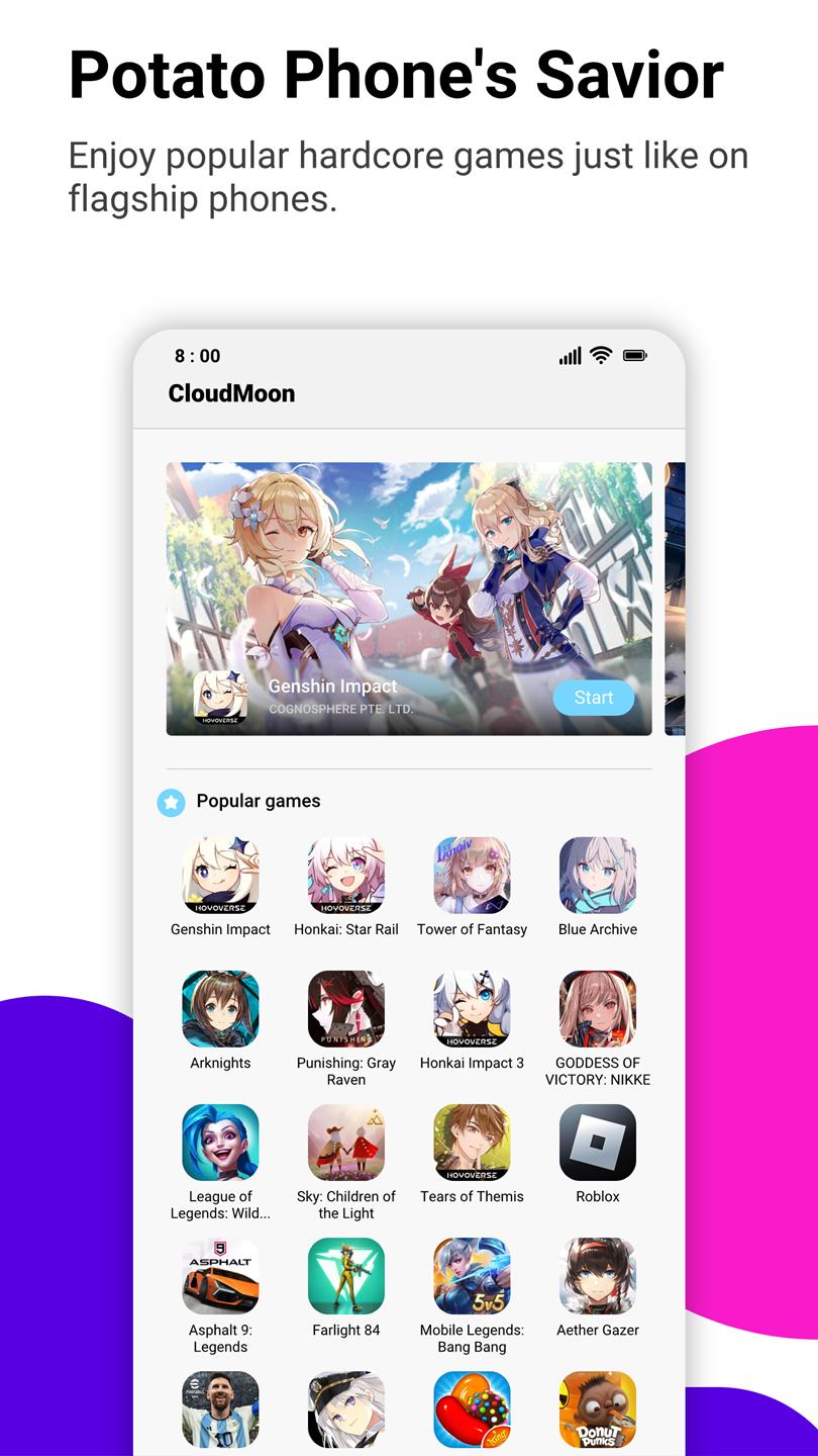 Download CloudMoon - Cloud Gaming android on PC