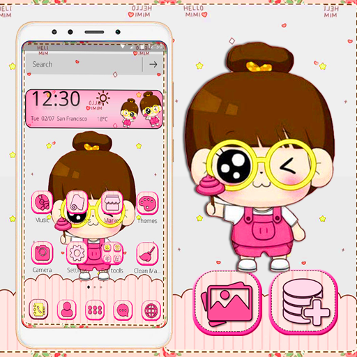 Cute Cartoon Girl Theme